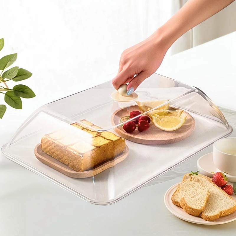 Kitchen Appliances Organizer - WORTHBUY Wiederverwendbare Lebensmittelabdeckung aus Kunststoff, transparent,