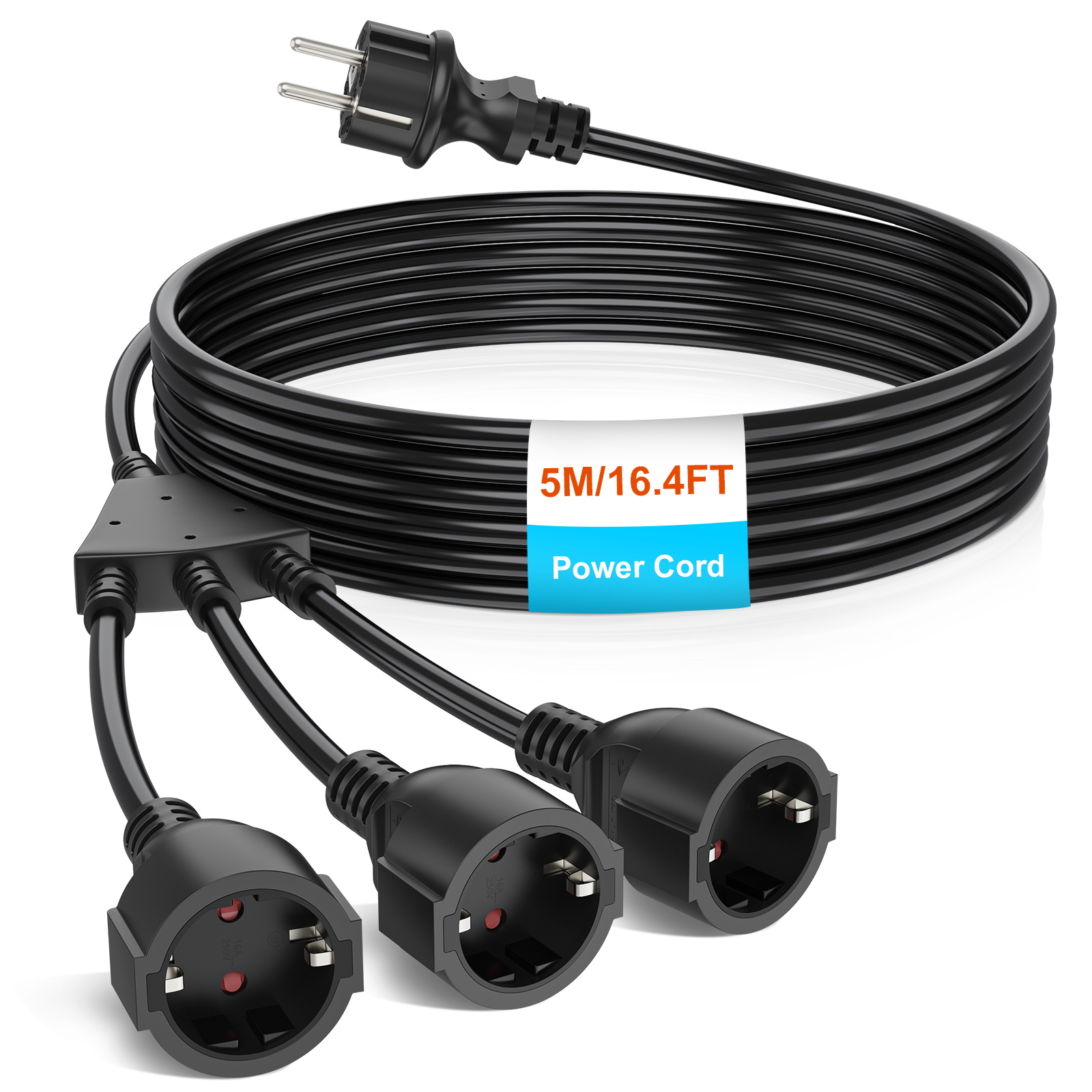 Kitchen Appliances Extension Cord - EU-Zugringstecker Verlängerungskabel Erweiterungssteckdose 4000W 16A 250V