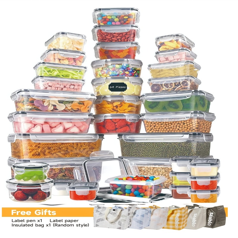 Kitchen Appliances Organizer - 48-teiliges BPA-freies Lebensmittel-Aufbewahrungsset – 24 luftdichte