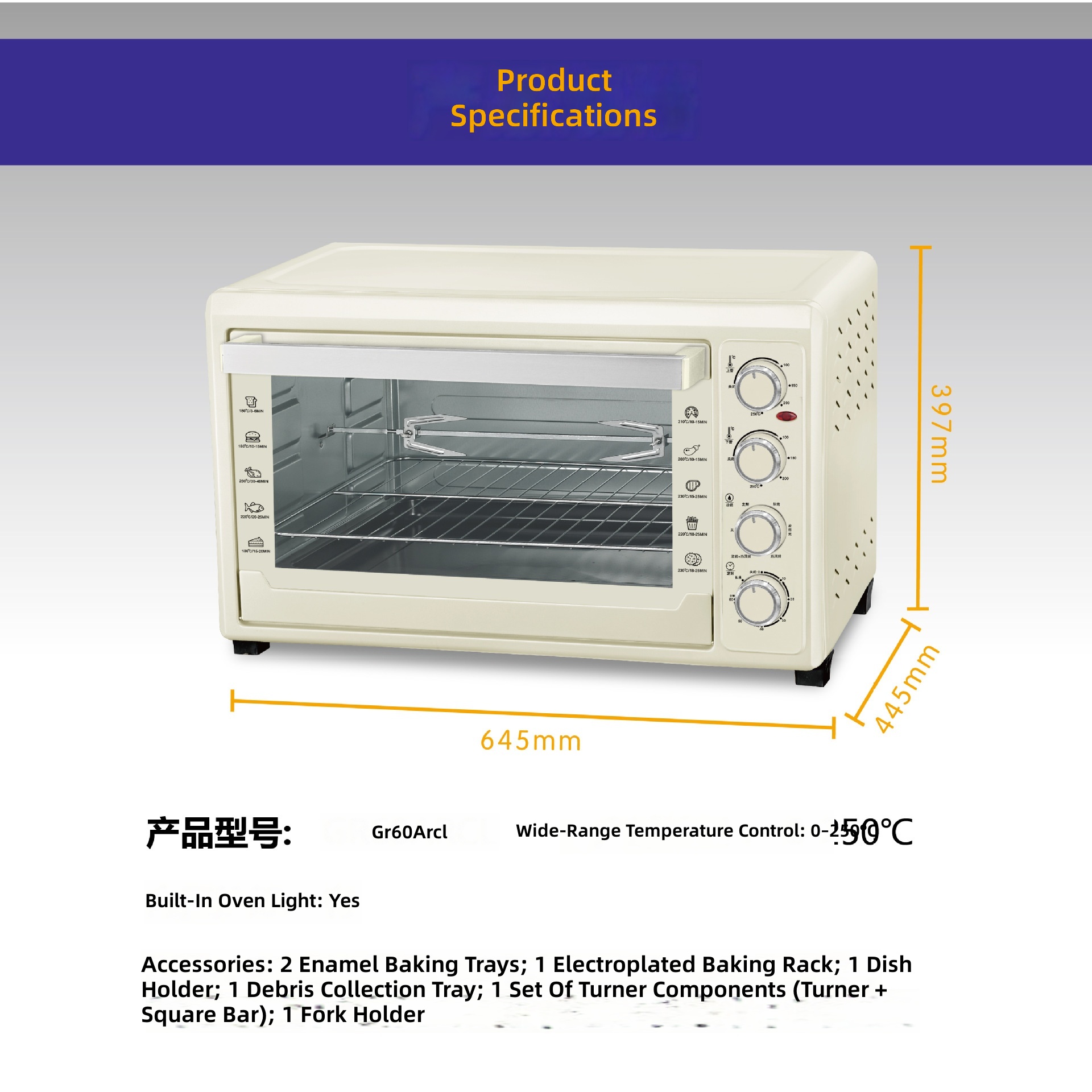 Elektrischer Ofen 60L, 4-stufi – Kitchen Appliances Gift Ideas Bewertung und Preis